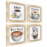 Quadro Decorativo Café Expresso Padaria Cozinha 12x12cm 2 Título Moldura Carvalho - 1