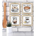 Ver imagem 4 de Quadro Decorativo Café Expresso Padaria Cozinha 12x12cm 2 Título Moldura Carvalho