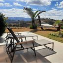 Ver imagem 3 de Kit com 2 Espreguiçadeiras para Piscina de Tela Sling Estrutura em Alumínio Encosto Reclinável + Mes