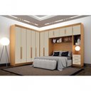 Ver imagem 1 de Módulo Completo Casal 12 Portas de Bater com Aéreo Mesa de Cabeceira e Canto Reto MDF Arbo Design
