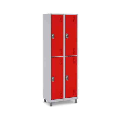 Armário de Aço 4 Portas Grandes Ideal Academia:vermelho