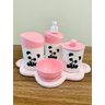 Kit Higiene Pandinha Baby - Rosa C/bandeja Nuvem Rosa - 1