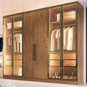 Ver imagem 1 de Guarda Roupa 4 Portas Reflecta com LED 4 Gavetas Berlim 100% MDF Marrom/Macadânia