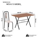 Ver imagem 3 de Conjunto de Mesa Tubular 100cm x 60cm Tampo em MDF com 4 Cadeiras Lívia Bege/Botanic/Preto