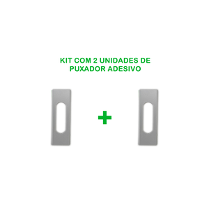 2 Puxadores Retangular Adesivo para Armários, Box, Portas e Janelas de Correr - Fosco