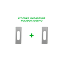 Ver imagem 1 de 2 Puxadores Retangular Adesivo para Armários, Box, Portas e Janelas de Correr - Fosco
