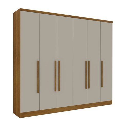 Guarda Roupa Casal 6 Portas 4 Gavetas Veneza Tcil Cinamomo/Off White