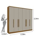 Ver imagem 3 de Guarda Roupa Casal 6 Portas 4 Gavetas Veneza Tcil Cinamomo/Off White