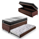 Ver imagem 1 de Bicama Box Baú Solteiro com Colchão Gransleep Ecoflex Molas Verticoil Suede Marrom 88x188