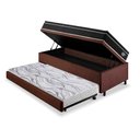 Ver imagem 4 de Bicama Box Baú Solteiro com Colchão Gransleep Ecoflex Molas Verticoil Suede Marrom 88x188