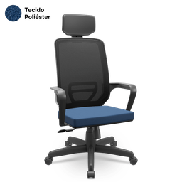 Cadeira Adrix Presidente Poliéster Giratória Relax com Braços Fixos e Apoio de Cabeça - 4