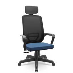 Cadeira Adrix Presidente Poliéster Giratória Relax com Braços Fixos e Apoio de Cabeça - 1