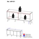 Ver imagem 5 de Rack Retrô para Tv até 50 Polegadas com 4 Portas Multimóveis Mp1071 Preto/branco