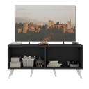 Ver imagem 2 de Rack Retrô para Tv até 50 Polegadas com 4 Portas Multimóveis Mp1071 Preto/branco