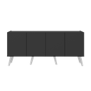 Ver imagem 4 de Rack Retrô para Tv até 50 Polegadas com 4 Portas Multimóveis Mp1071 Preto/branco