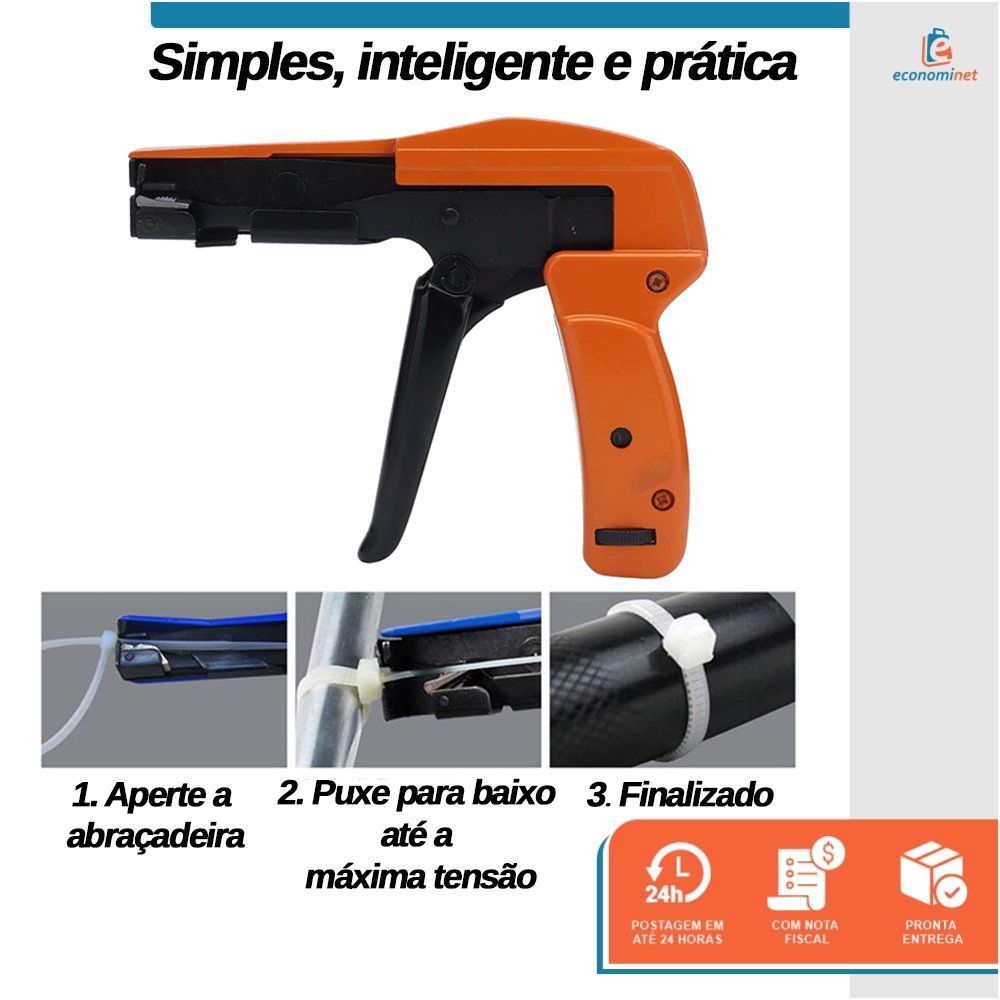 Pistola para Abraçadeira de Nylon Organização de Cabos Corte Automático 2,2 a 4,8mm - Starfer - 4