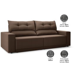 Sofá Lord 2,00m Retrátil e Reclinável Velosuede - Netsofas - 4