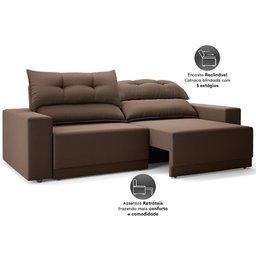 Sofá Lord 2,00m Retrátil e Reclinável Velosuede - Netsofas - 3