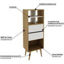 Ver imagem 2 de Estante E1716 2 Gavetas Tecnomobili Natural/off White Natural/off White