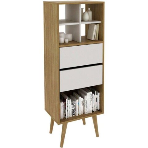 Estante E1716 2 Gavetas Tecnomobili Natural/off White Natural/off White