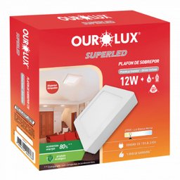 Plafon LED Sobrepor 12W Bivolt 2700K Quadrado Ourolux - 2
