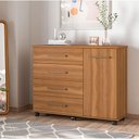 Ver imagem 7 de Cômoda Flora e Guarda Roupa Casal Moema Amêndola Nude Flex com Espelho – Demóbile