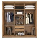 Ver imagem 5 de Cômoda Flora e Guarda Roupa Casal Moema Amêndola Nude Flex com Espelho – Demóbile