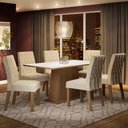 Ver imagem 1 de Conjunto Sala de Jantar Madesa Daniela Mesa Tampo de Madeira com 6 Cadeiras - Rustic/branco/imperial