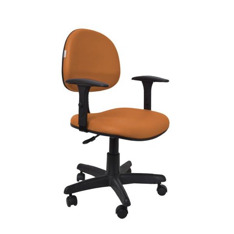 Cadeira Executiva Giratoria Zeus com Braco - Couro Sintetico Corano - Laranja