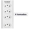 Extensão Tomada Filtro de Linha 4 Tomadas + 3 Usb Proteção e Carga Rápida 2500w - 3