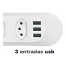 Extensão Tomada Filtro de Linha 4 Tomadas + 3 Usb Proteção e Carga Rápida 2500w - 4