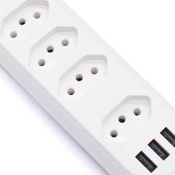 Extensão Tomada Filtro de Linha 4 Tomadas + 3 Usb Proteção e Carga Rápida 2500w - 7