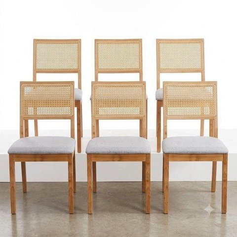 Kit com 6 Cadeiras para Sala de Jantar Nia Yescasa