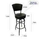 Ver imagem 4 de Banqueta Alta Bar Giratória com Encosto cor Preta Assento grosso Confortável preto Poltronas do Sul 