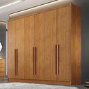 Ver imagem 2 de Guarda Roupa Casal Linea Plus 6 Portas 4 Gavetas MDF Cinamomo Móveis Novo Horizonte