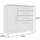 Ver imagem 6 de Conjunto Guarda Roupa Casal com Puxador MDF Portugal com Pés, Cama Casal Monaco e Cômoda Chicago Branco/Neve