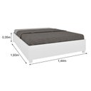 Ver imagem 7 de Conjunto Guarda Roupa Casal com Puxador MDF Portugal com Pés, Cama Casal Monaco e Cômoda Chicago Branco/Neve