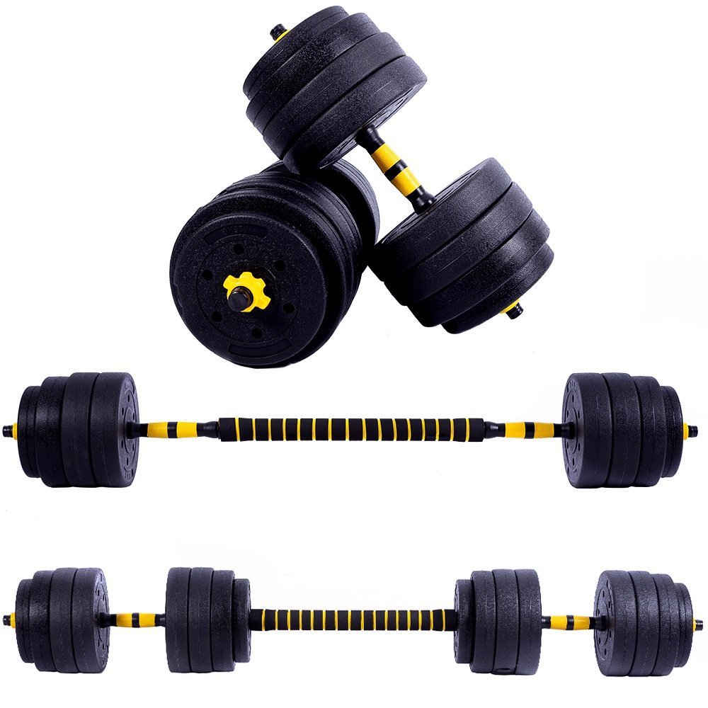 Halteres Anilha Barra Kit Musculação Peso Academia 30kg Yangfit - 5