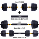 Ver imagem 5 de Halteres Anilha Barra Kit Musculação Peso Academia 30kg Yangfit