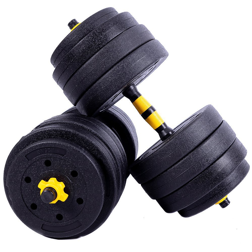 Halteres Anilha Barra Kit Musculação Peso Academia 30kg Yangfit - 3