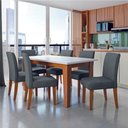 Ver imagem 2 de Conjunto Sala de Jantar Mesa Miami 1,60m 6 Cadeiras Trieste Dobuê