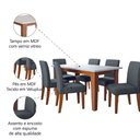 Ver imagem 5 de Conjunto Sala de Jantar Mesa Miami 1,60m 6 Cadeiras Trieste Dobuê