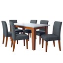 Ver imagem 1 de Conjunto Sala de Jantar Mesa Miami 1,60m 6 Cadeiras Trieste Dobuê