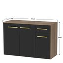 Ver imagem 3 de Balcão Auxiliar Modulado Bancada Cozinha Compacta Marrom/Nogal/Preto