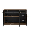 Ver imagem 6 de Balcão Auxiliar Modulado Bancada Cozinha Compacta Marrom/Nogal/Preto