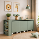 Ver imagem 3 de Mesa e Organizador Infantil com Estante de Livros e Rodízios de Silicone Cor Verde Jade