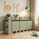 Ver imagem 2 de Mesa e Organizador Infantil com Estante de Livros e Rodízios de Silicone Cor Verde Jade