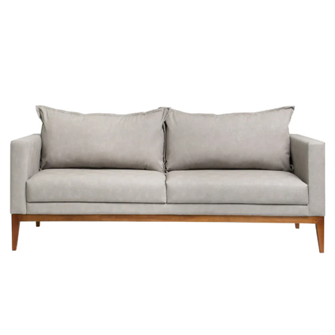 Sofá 3 Lugares Van Gogh Corino 2 Metros com 2 Almofadas