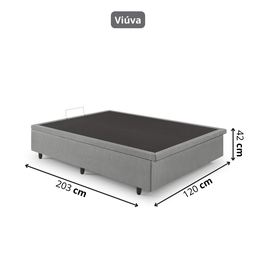 Cama Box Baú Viúva 120x203x42cm Corino Linho com Pistão a Gás - 4