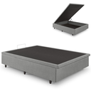Ver imagem 2 de Cama Box Baú Viúva 120x203x42cm Corino Linho com Pistão a Gás
